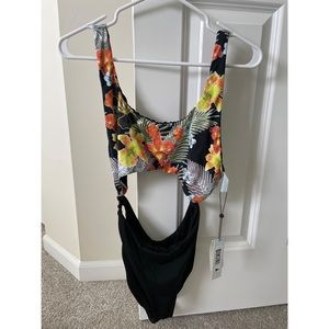 The Bikini Lab tropical swimsuit L BNWT